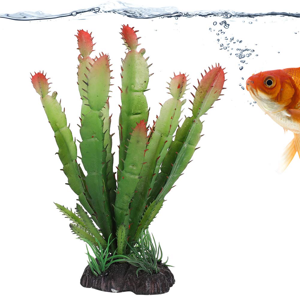 Gloglow Reptile Plants Terrarium Decor,Simulation Plastic Cactus Plant Landscaping Decoration For Tortoise Lizard Gecko Bearded Dragon