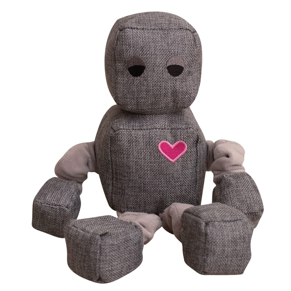 Health Extension Snug Arooz Cute Ryder The Robot Stuffed Animals For Dogs, Cool Puppy Toys, Tough & Durable Soft Squeaky For Chewers, For Pet - (13 Inches, Grey)