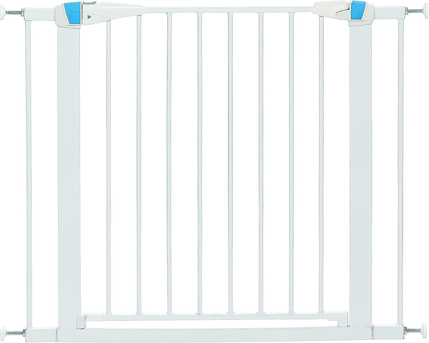 Midwest Homes For Pets Walk-Thru Steel Pet Gate W/ 'Safety Glow' Frame; 29' & 39' Tall Pet Gates In Soft White & Textured Graphite (2929Sw-Gl)