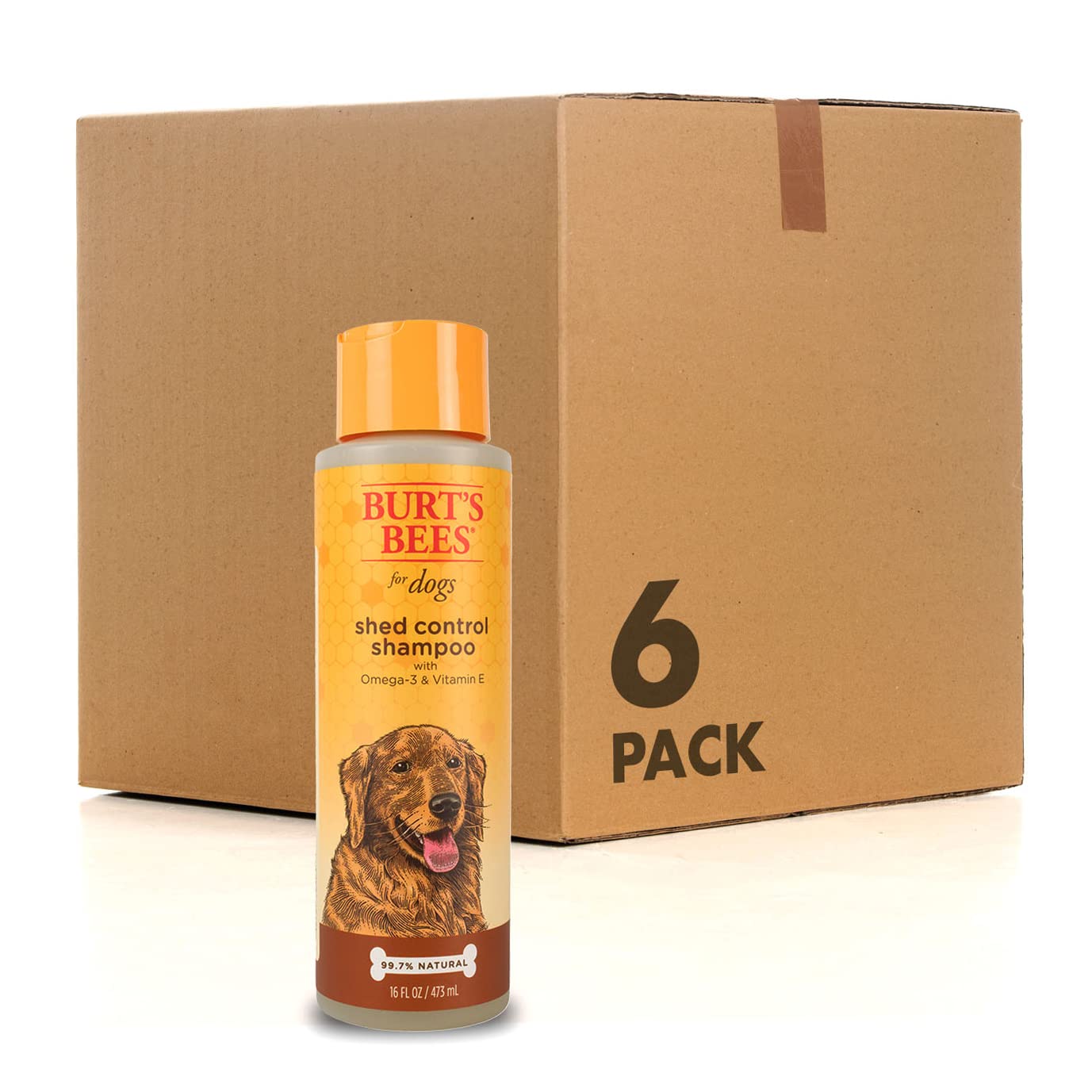 Burt'S Bees For Pets Shed Control Shampoo For Dogs With Omega-3 And Vitamin E, 6Pk, 99.7% Natural Origin Formulas, Dog Shampoo F