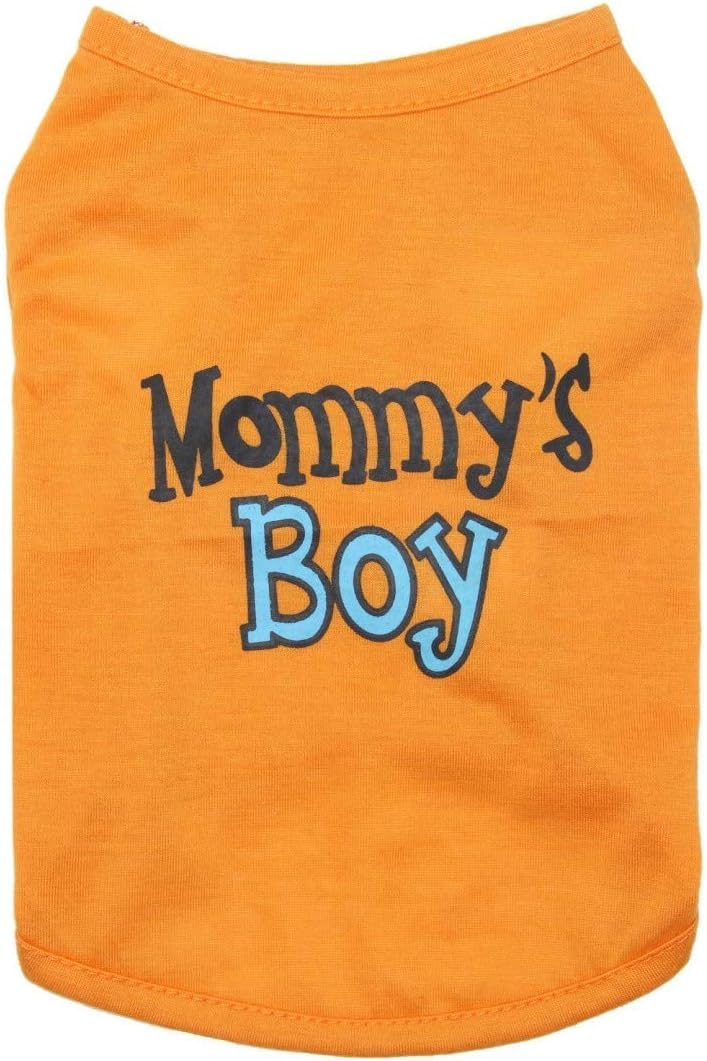 Oasis Plus Mommy'S Boy Orange Pet T-Shirt Vest Outfits Clothes For X-Large Female Male Dog Cat Rabbit