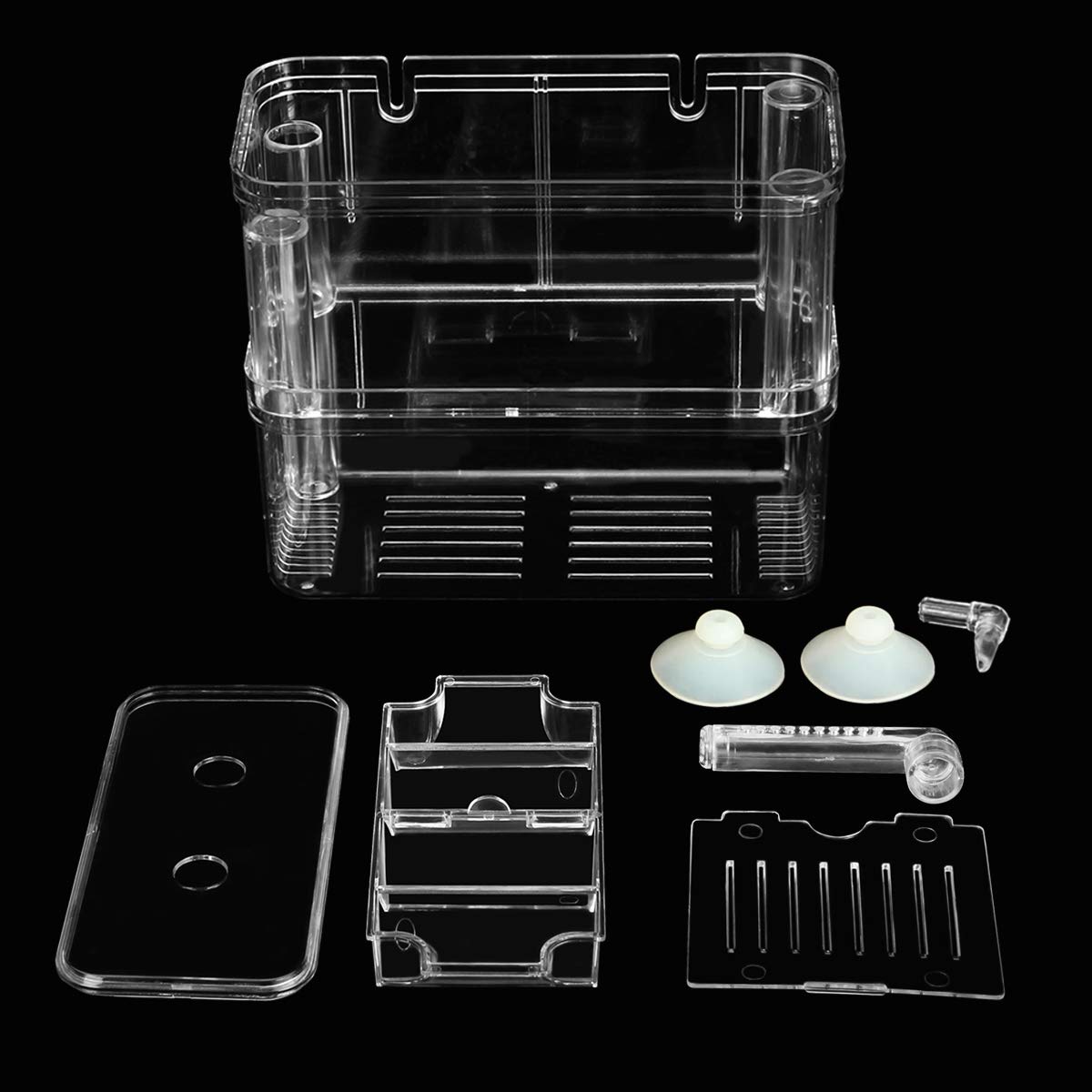 Senzeal Aquarium Fish Breeder Box Plastic Fish Isolation Breeding Box Hatching Incubator For Baby Fish Shrimp Clownfish Guppy