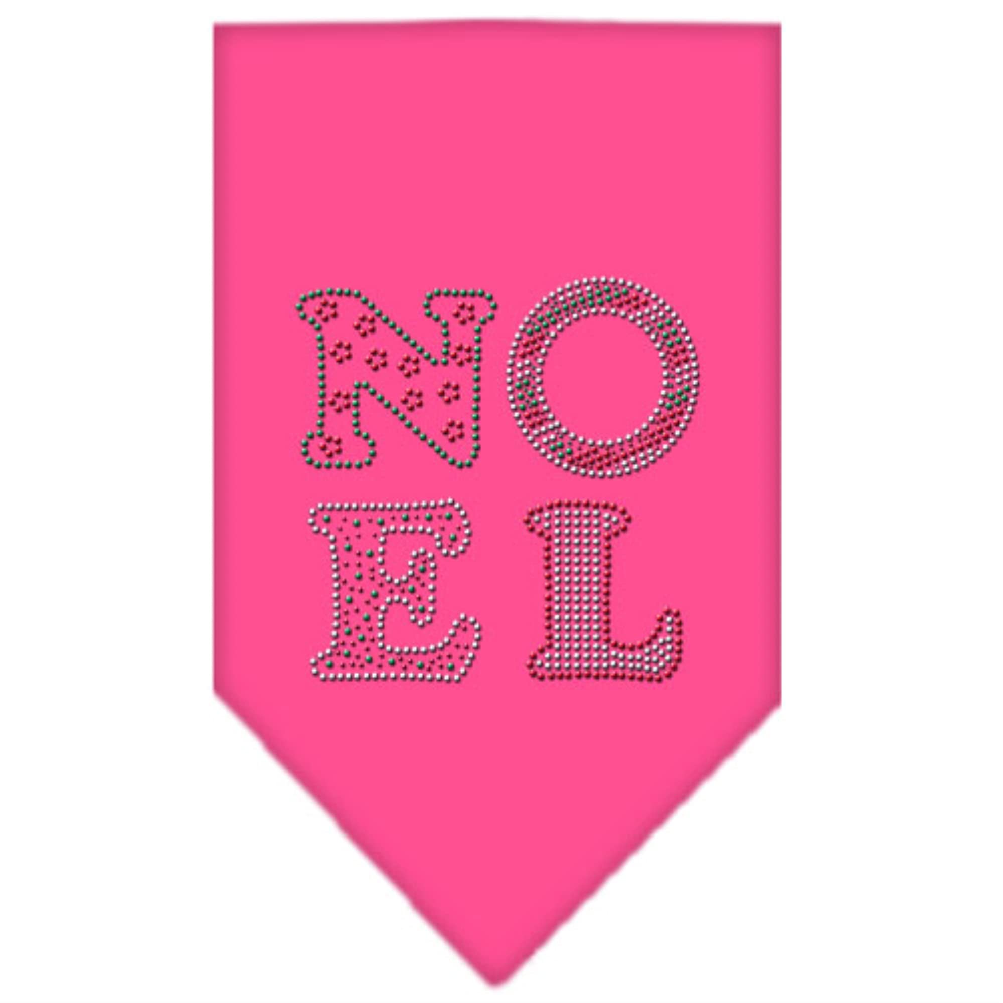 Mirage Pet Products 67-92 SMBPK Noel Rhinestone Bright Pink Print Bandana, Small
