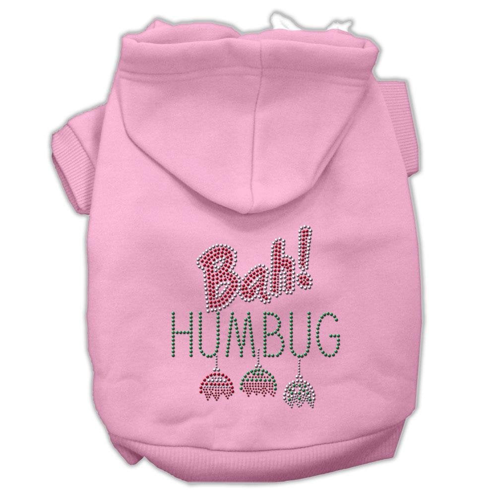 Mirage Pet Products 14' Bah Humbug Rhinestone Hoodies, Large, Pink