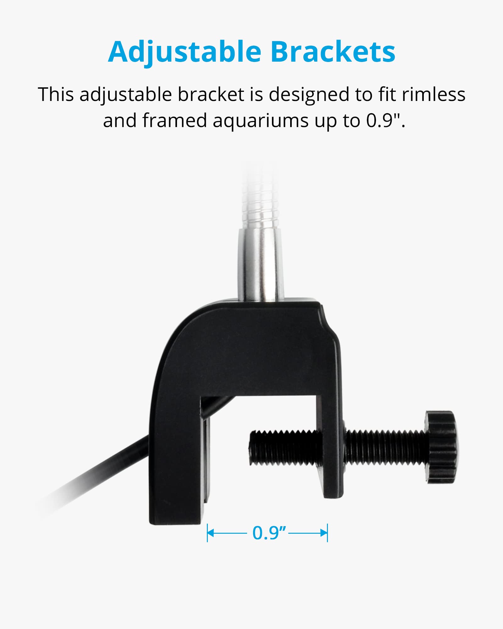 Nicrew Fish Tank Clip On Light, Clamp Aquarium Light With White And Blue Leds, 480Lm, 10 Watts