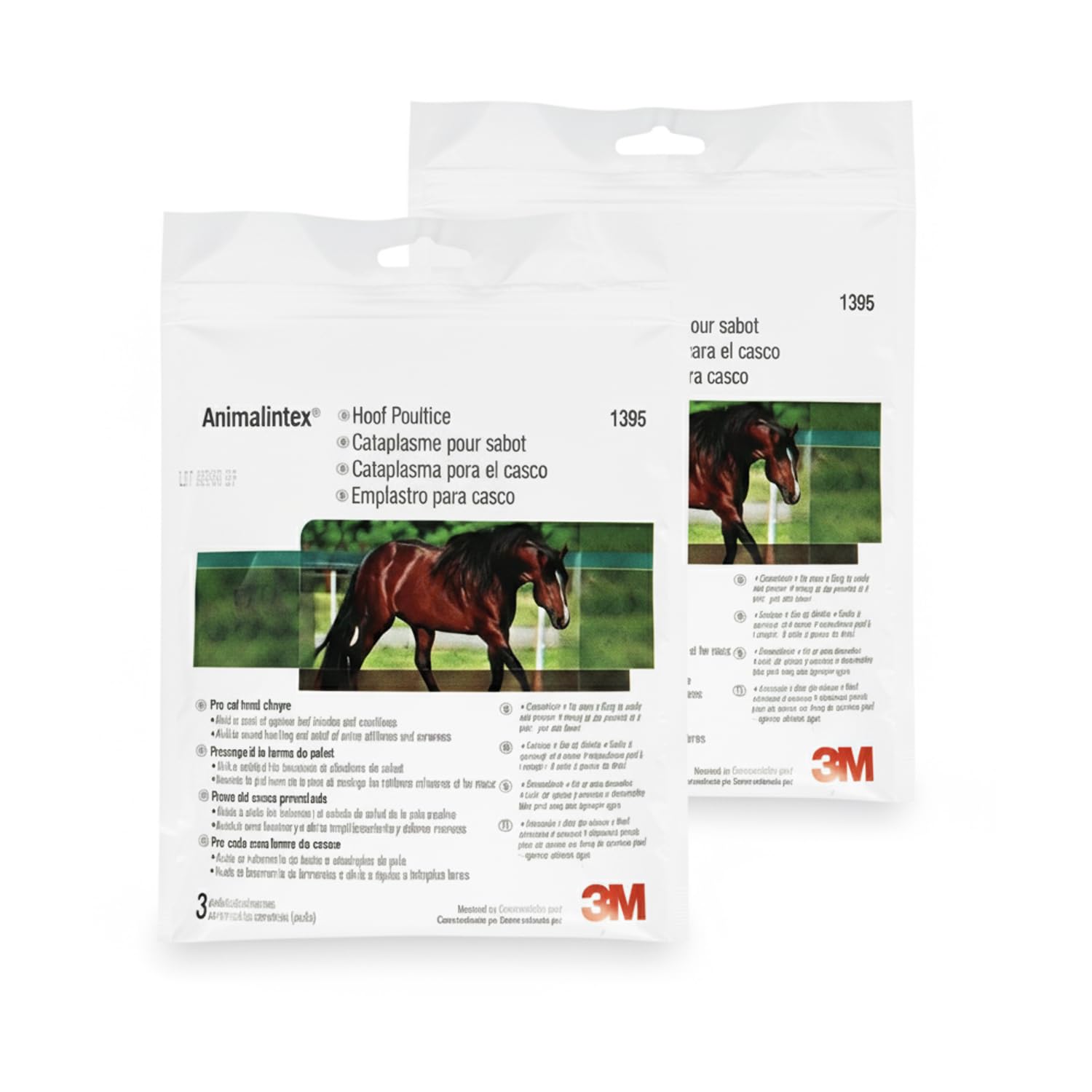 Animalintex Hoof Poultice Pads for Horses - 3 Per Pack, 3M Equine Poultice for Abscess Wounds and Hoof-Treatment - Pre Cut Hoof-