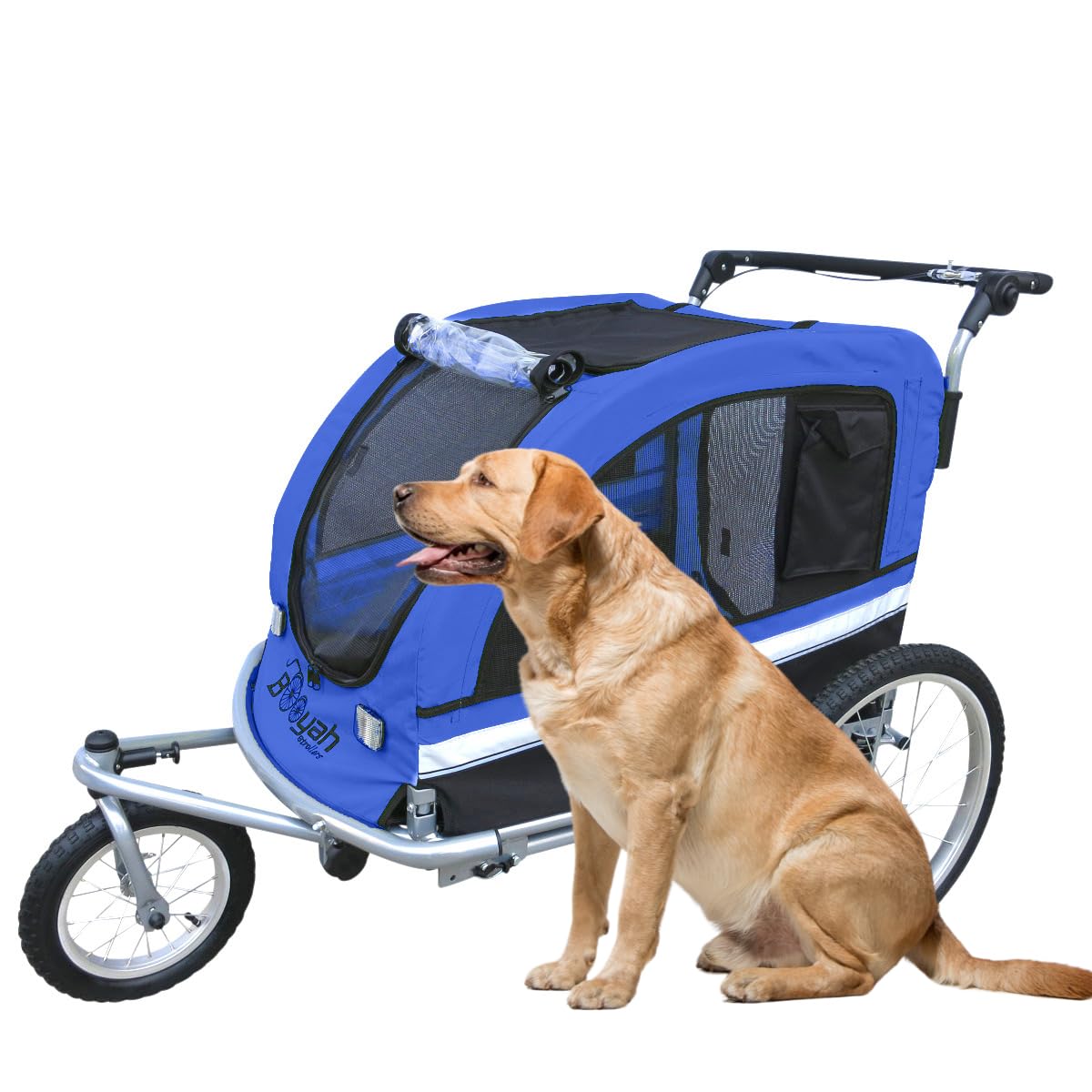 Booyah Large Pet Trailer Pet Bike Trailer & Jogger With Shocks - Blue