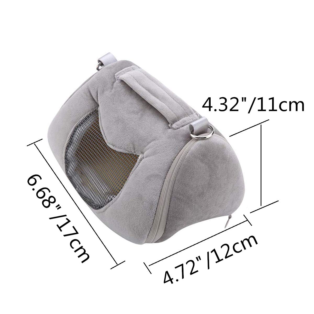 Hamster Carrier Bag Portable Outdoor Travel Handbag With Adjustable Single Shoulder Strap For Hamster Small Pets (Grey)