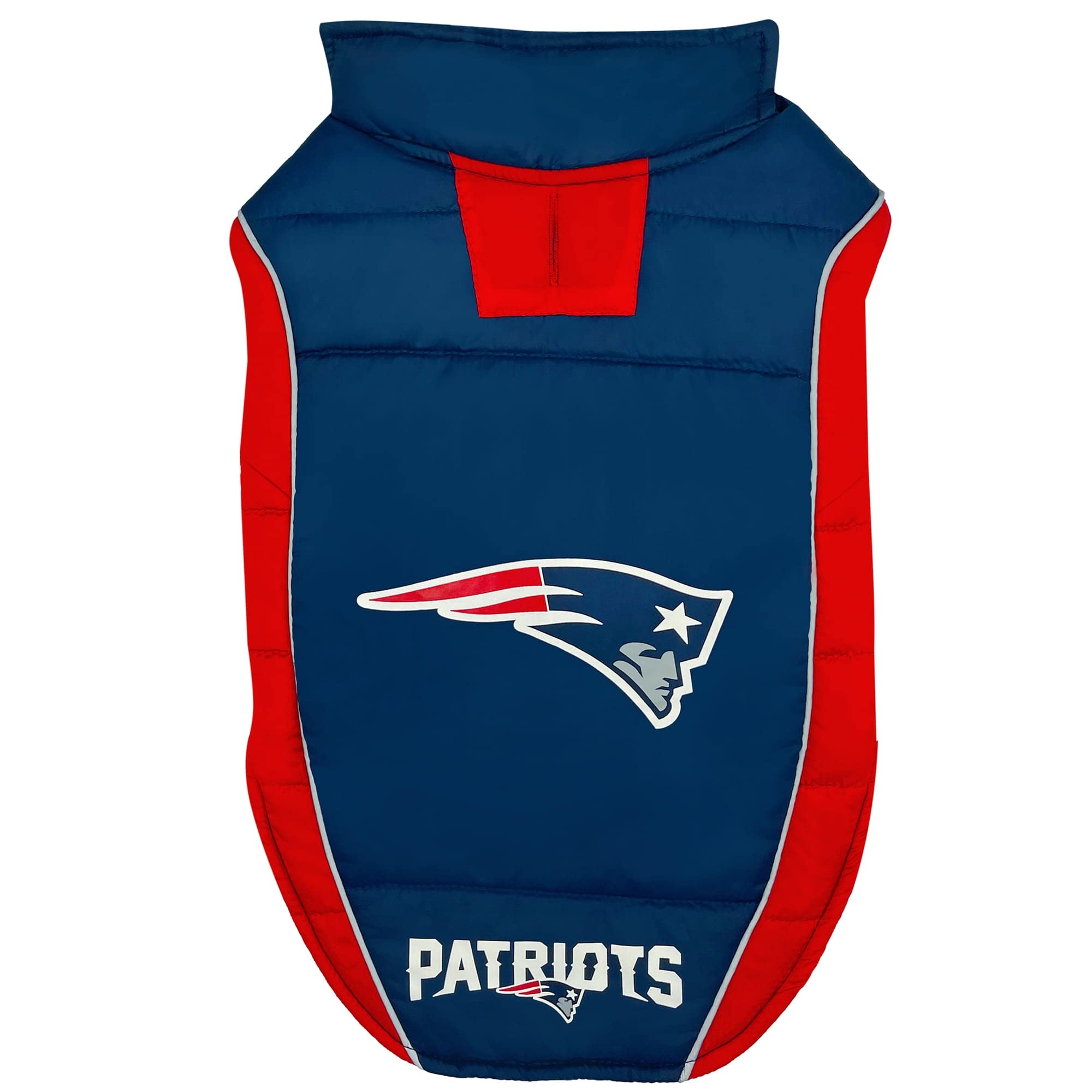 Nfl New England Patriots Puffer Vest For Dogs & Cats, Size Medium. Warm, Cozy, And Waterproof Dog Coat, For Small And Large Dogs