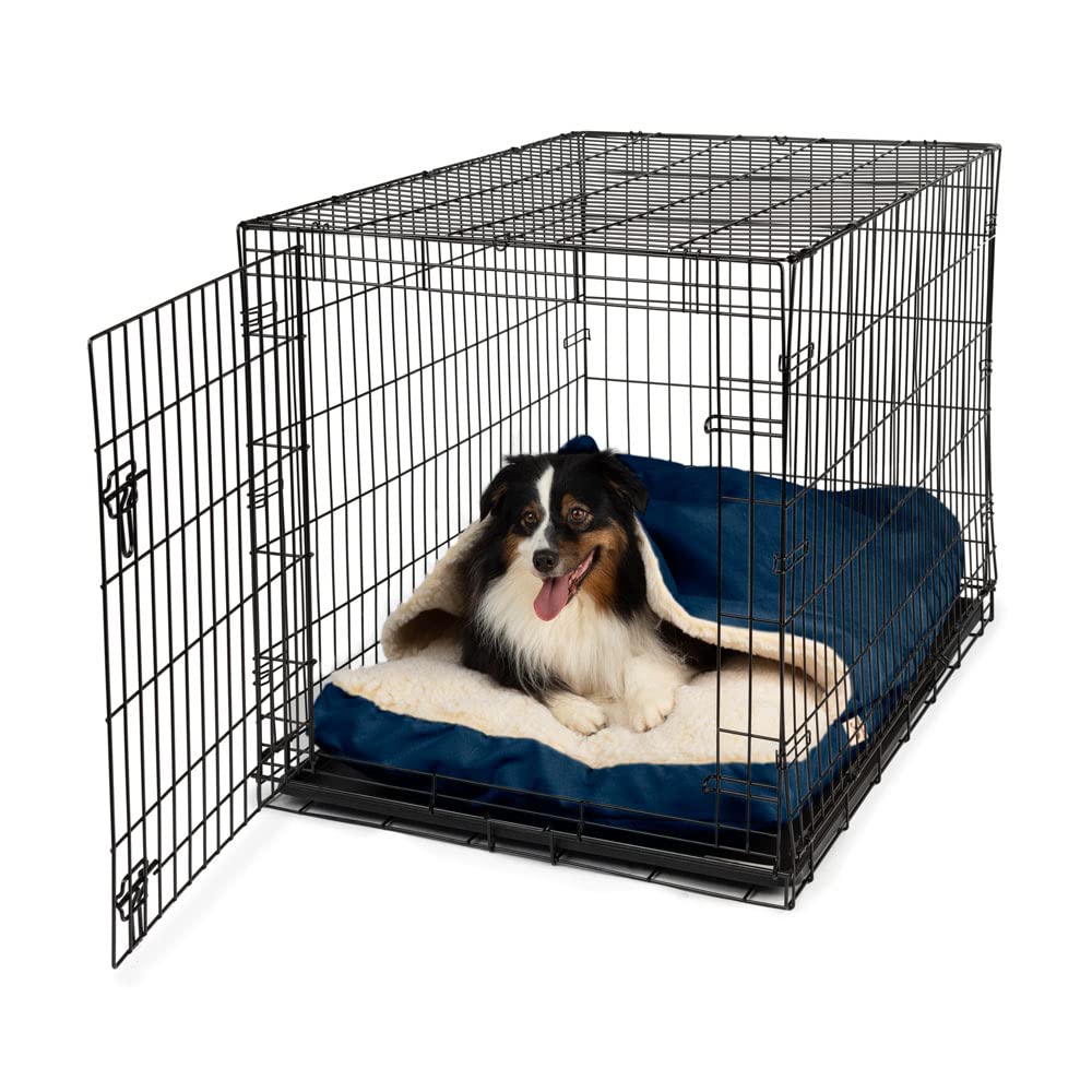 Snoozer Luxury Cozy Cave Crate Pet Bed With Microsuede, Extra Large - Sapphire