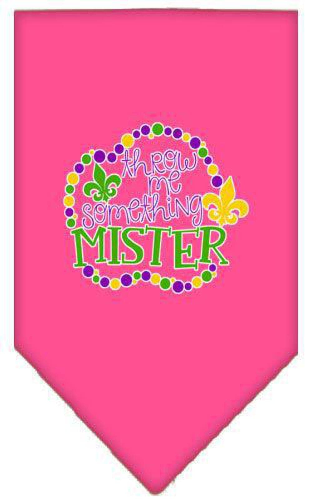 Mirage Pet Product Throw me Something Screen Print Mardi Gras Bandana Purple Large