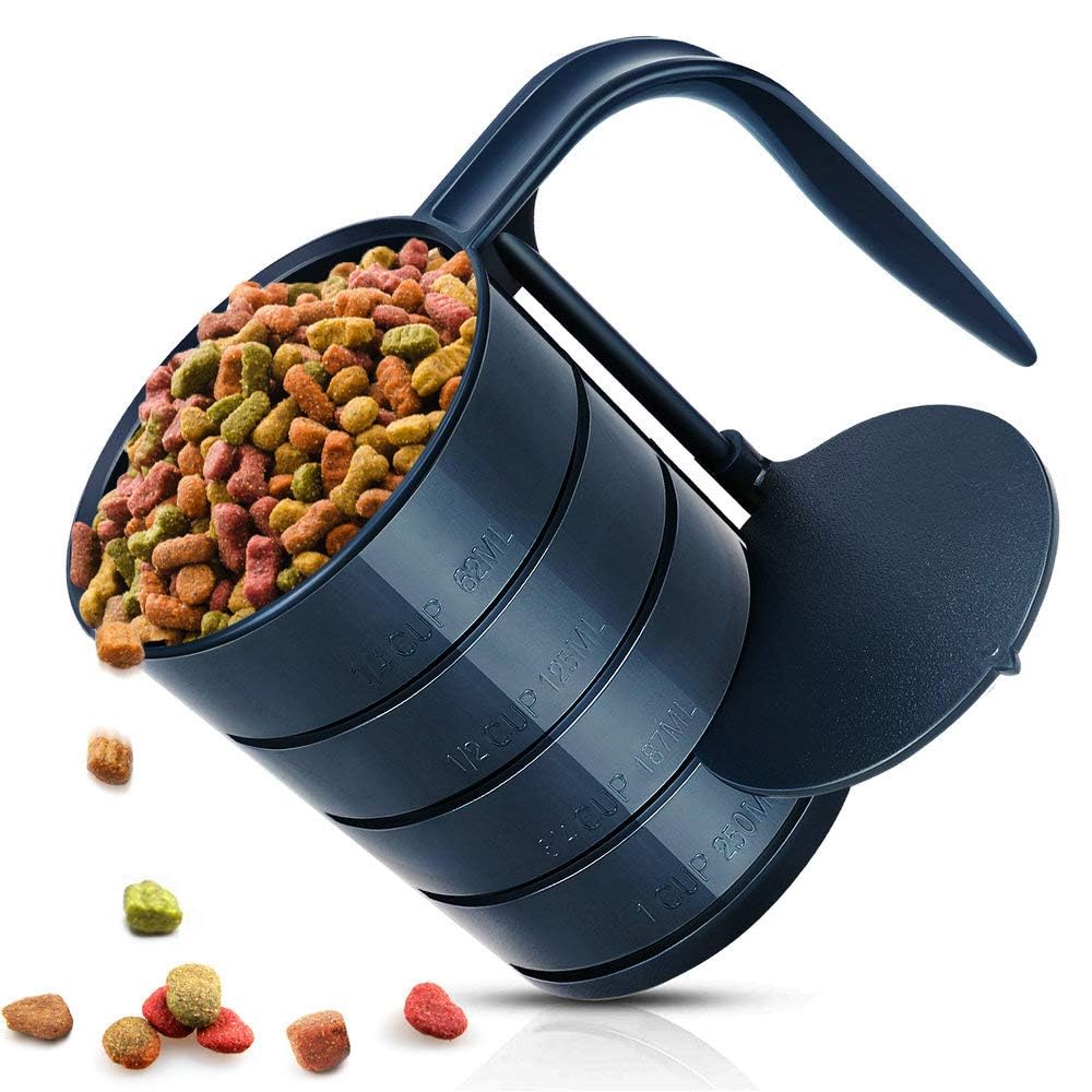 Joansan Dog Food Scoop Pet Food Scoops for Dogs 4 Capacity Cup in 1 Cup Measuring Scoop for Pets Dog Cat and Bird Solid Food (In