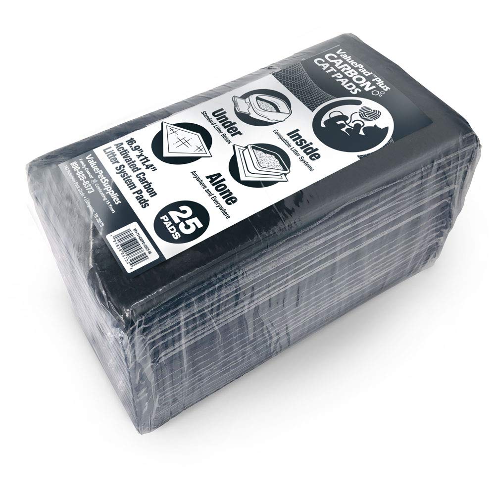 ValuePad Plus Cat Litter Pads, 16.9x11.4 Inch, Carbon, 100 Count - Breeze Compatible Refills - Quick-Dry, Super Absorbent Gel Ca