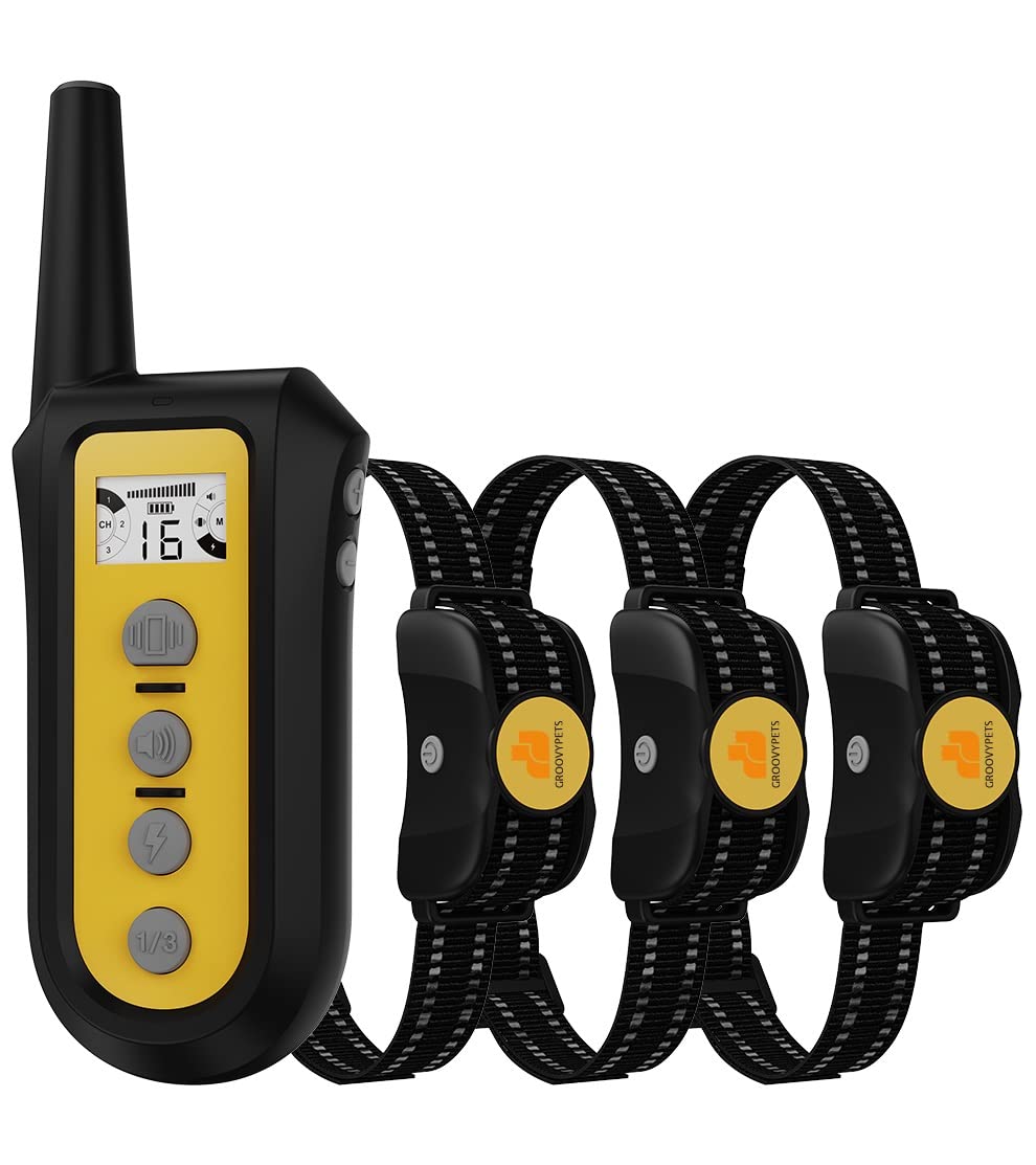 650 Yard Remote Dog Training Collar W/Automatic Bark Control, Rechargeable And Waterproof For Small Medium Large Dogs (3-Dog Tra