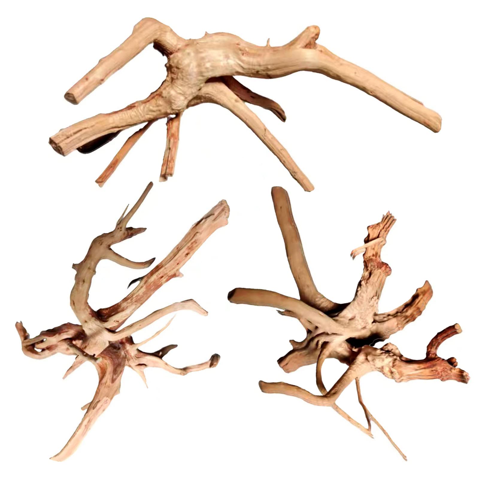 Wdefun Driftwood For Aquarium Decor 7-11 Inch Length Large Spider Wood Ornament Natural Branches For Fish Tank Decorations 3 Pcs
