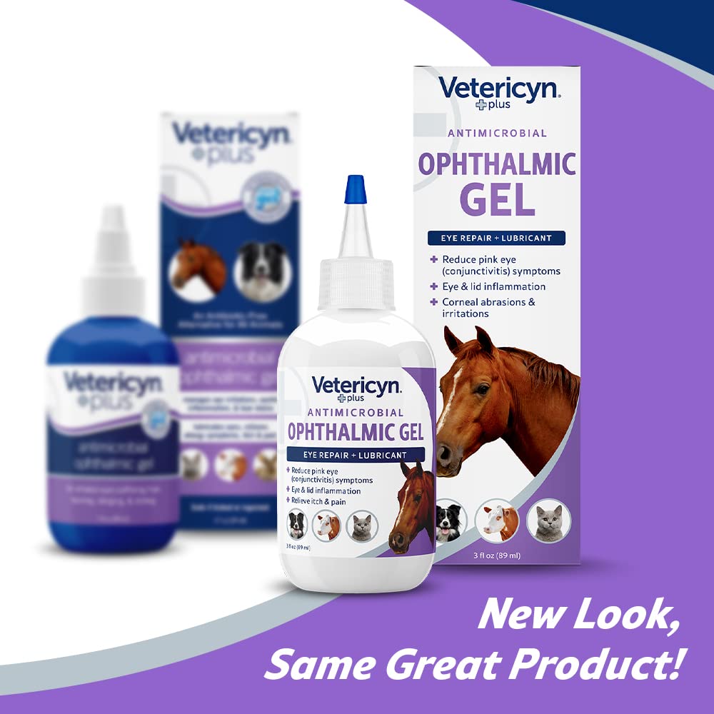Vetericyn Plus Ophthalmic Eye Gel for Horses | Eye Ointment Alternative to Lubricate and Relieve Horse Eye Irritations, Safe for