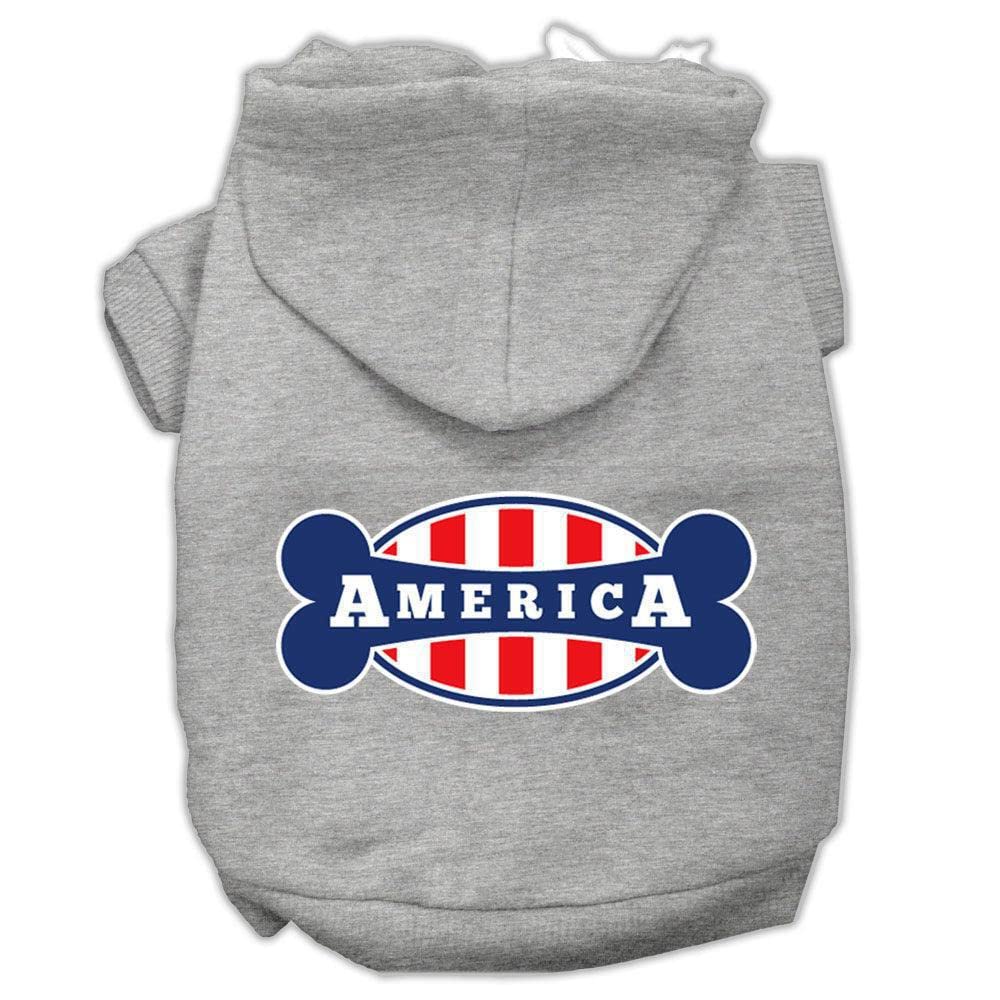 Pet, Dog & Cat Hoodie Screen Printed, 'Bonely In America' Baby Blue Sm (3-6 Lbs.)