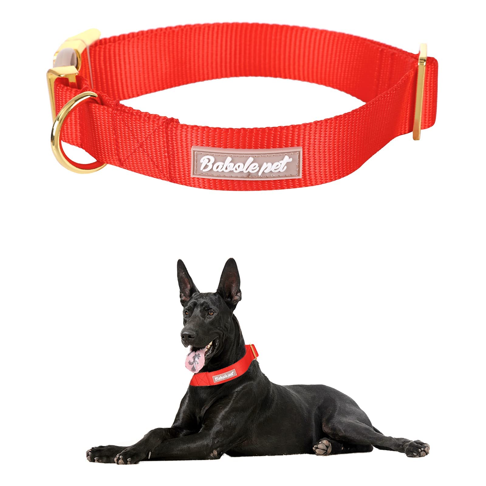 Babole Nylon Dog Collars Red For Small Puppy Dog,13 Colors,Adjustable Soft Comfortable Pet Collars With Safety Metal Buckle For Medium Large Boy&Girl&Female Dog(S)