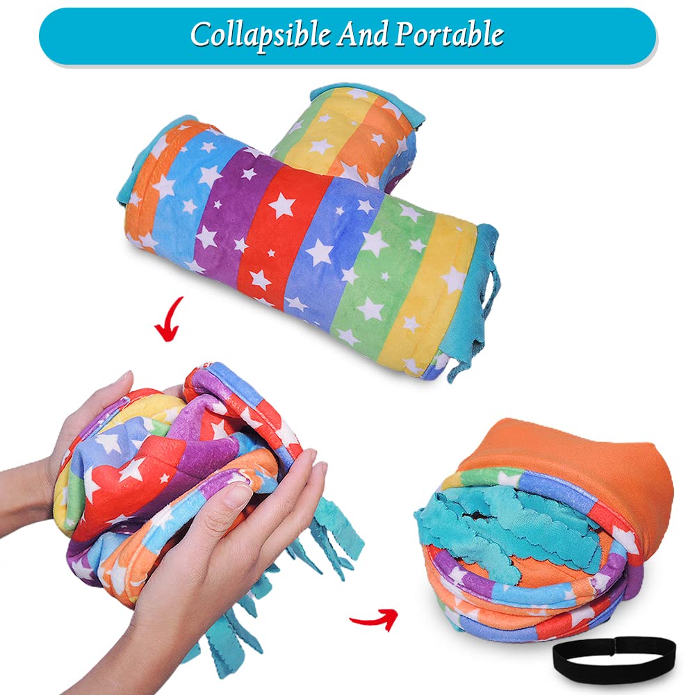 Guinea Pig Tunnel-Homeya Guinea Pig Hideout,Collapsible 3 Way Hamster Play Tubes With Fleece Forest Curtain,Small Animal Pet Toys And Cage Accessories For Rabbit Bunny Ferret Rat Hedgehog