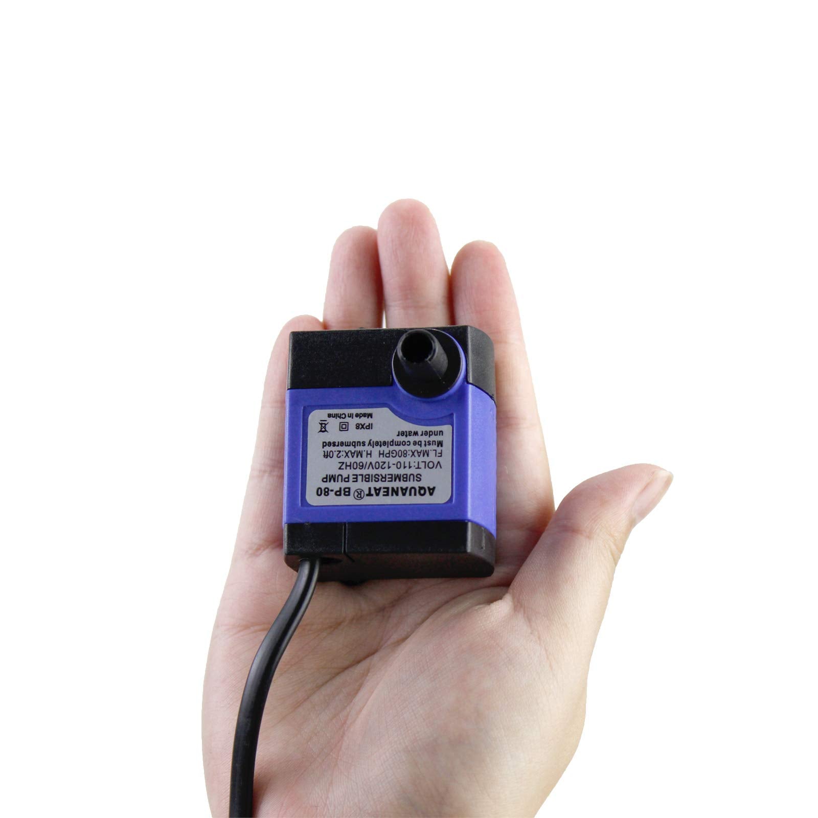 Aquaneat 2Pcs Submersible Water Pump, 80Gph Fountain Pump, Small Water Pump, Aquarium Pump For Fish Tank, Outdoor Water Fountain, Hydroponics, Pond