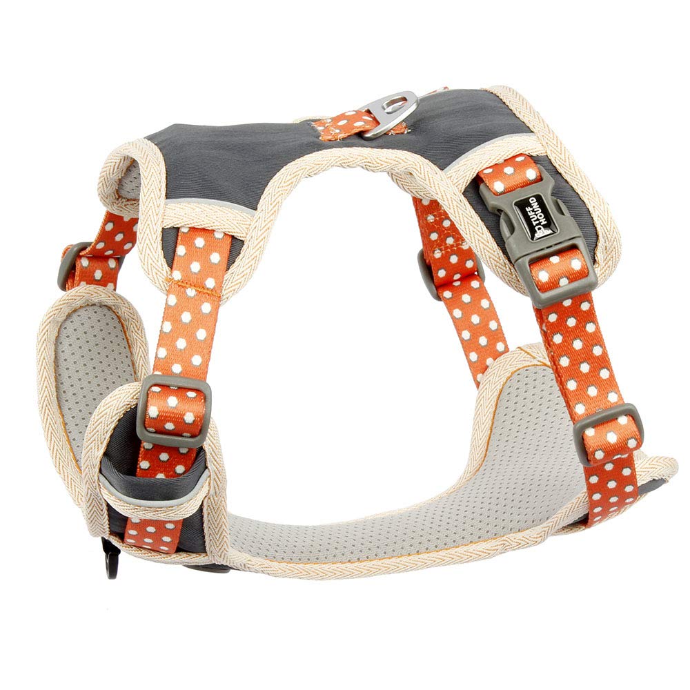 Cute Dog Harness Pet Soft Adjustable Vest Best Reflective Walking Harness Easy Control For Small Medium Large Dogs Orange S