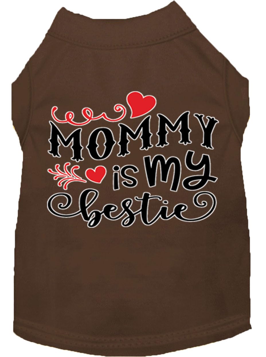 Pet Dog & Cat Shirt Screen Printed, "Mommy is my Bestie" Purple 3XL (25-35 lbs.)