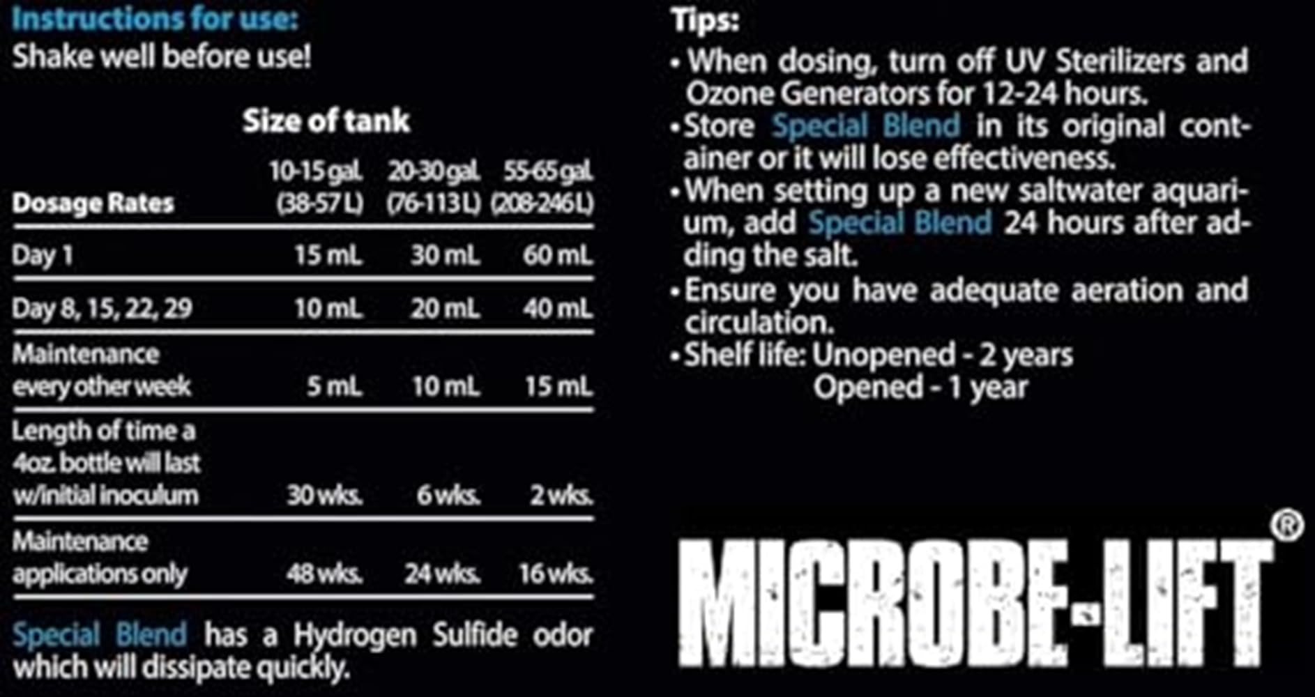 MICROBE-LIFT Special Blend Aquarium Treatment, Fish Tank Water Conditioner for Freshwater and Saltwater Tanks, Helps with Aquari