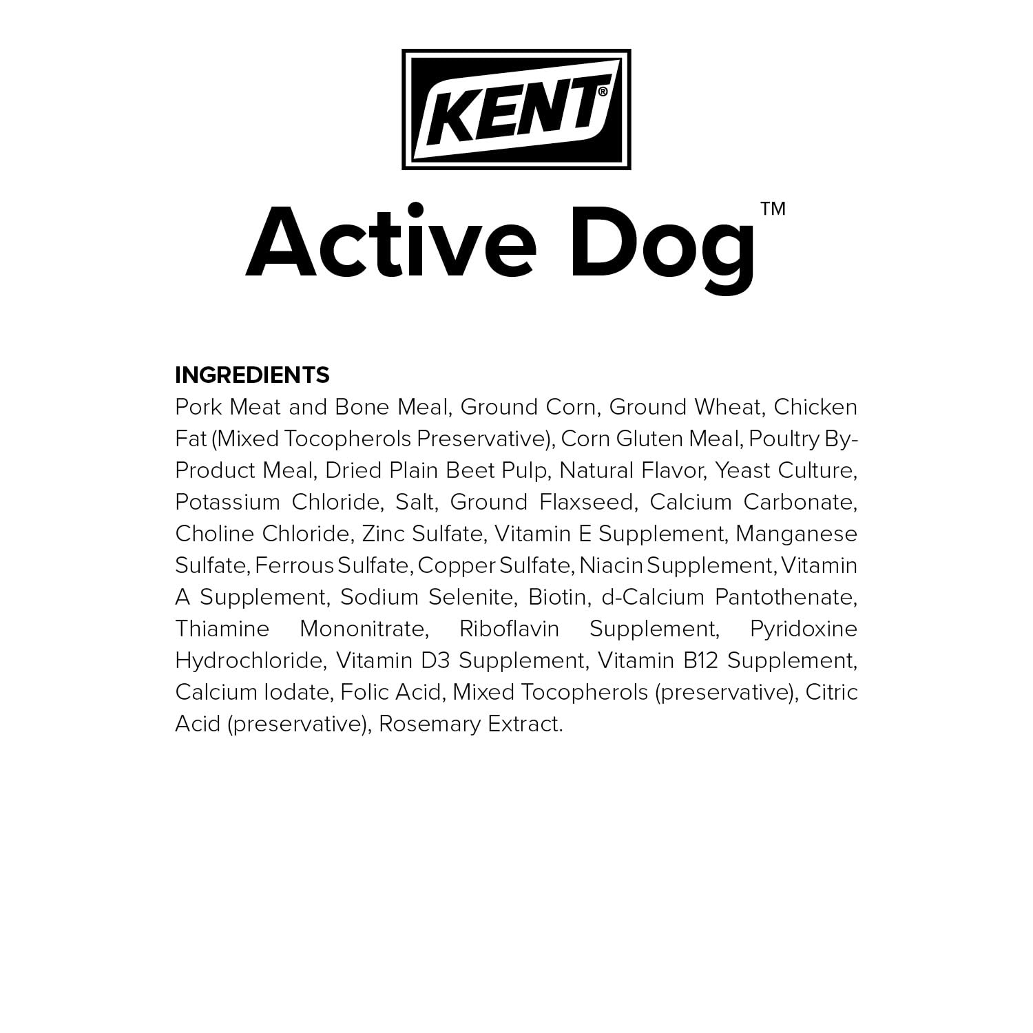 KENT 40lb Active Dog Food
