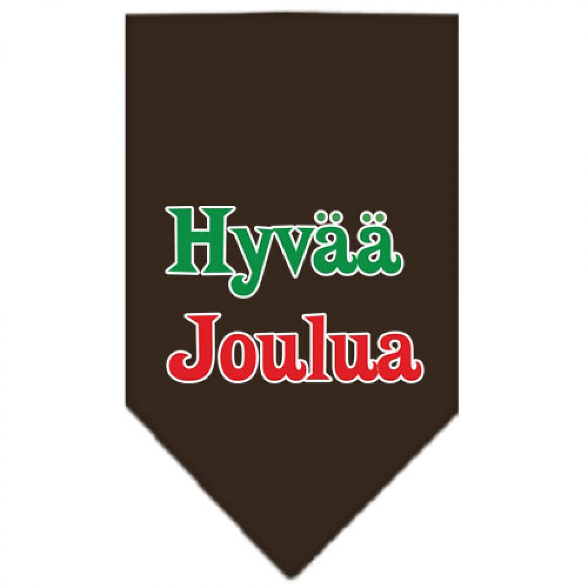 Christmas Pet and Dog Bandana Screen Printed, &quot;Hyvää Joulua&quot; Cocoa Large