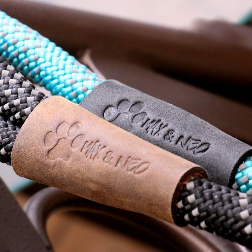 Max And Neo Rope Leash Reflective - 6 Ft X 1/2'' (Black, Donates To Dog Rescue)