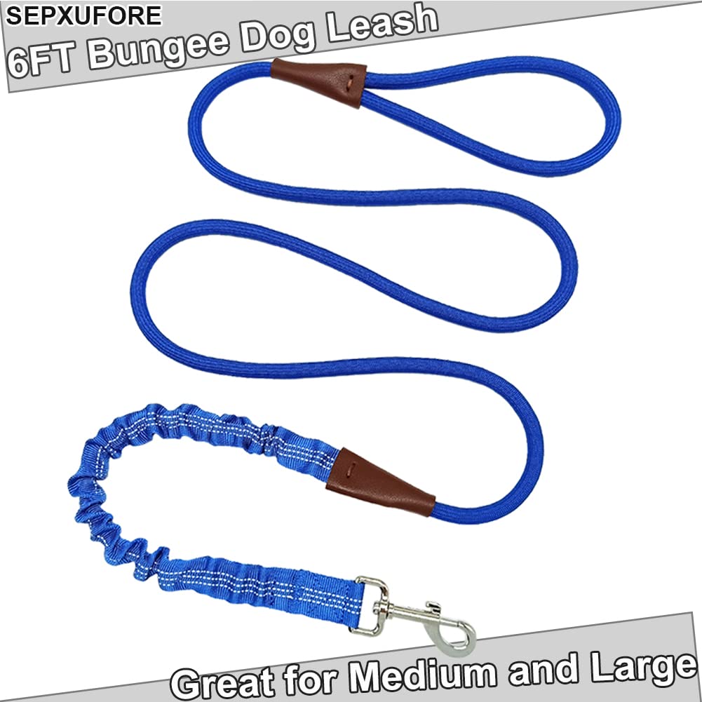 Sepxufore 6Ft Rope Bungee Dog Leash, No Pull Dog Leash Shock Absorption Outdoor Training Walking Lead For Large And Medium