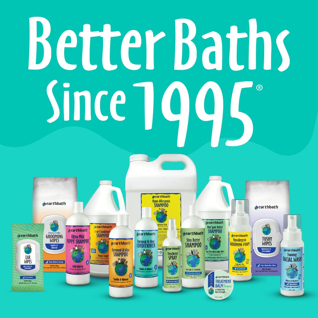 Earthbath, Wild Cherry 2-In-1 Cat Conditioning Shampoo - Cruelty Free Cat Shampoo And Conditioner, Made In Usa, Gentle Cat Conditioner, Kitty Shampoo & Cat Supplies, Safe Cat Wash - 16 Oz (1 Pack)