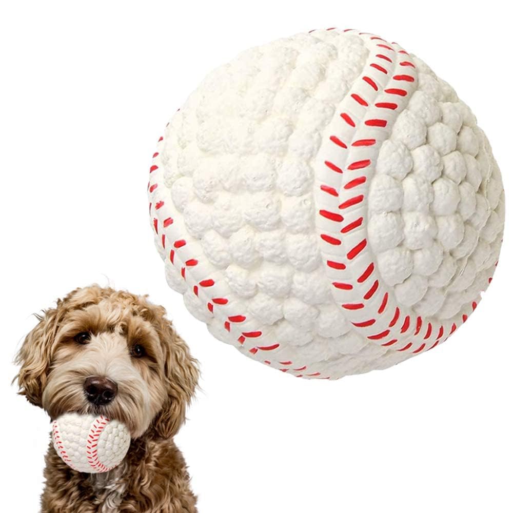 emily pets Squeaky Dog Balls, Interactive Latex Rubber Squeak Dog Toys, 3.2 Soft Bouncy Fetch Play Ball Toy for Small Dogs and