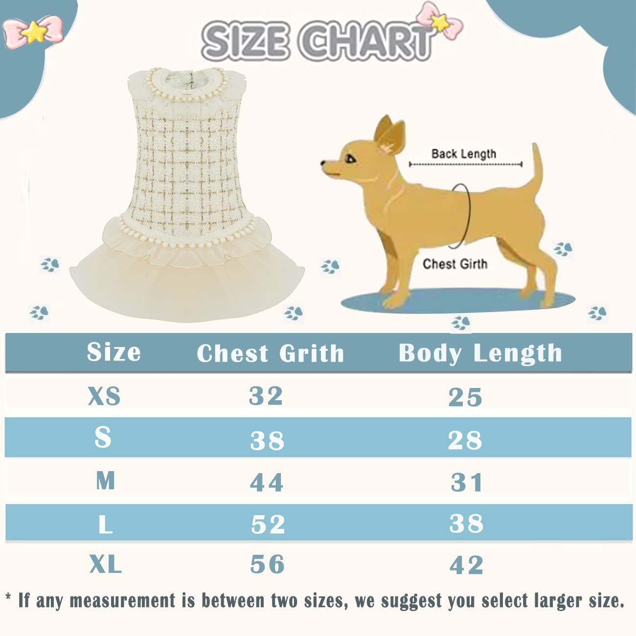 Dog Plaid Dress Lace Tulle Tutu Princess Skirt With Pearls Accessory For Small Girl Dogs Christmas Holiday Wedding Birthday Party (White, Xl)