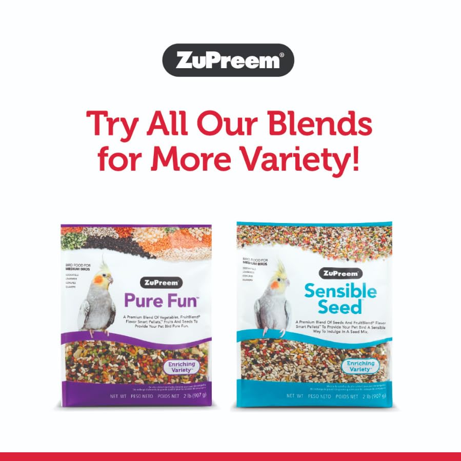 ZuPreem FruitBlend Flavor Pellets Bird Food for Parrots and Conures, 3.5 lb (Pack of 2) - Daily Blend Made in USA for Caiques, A