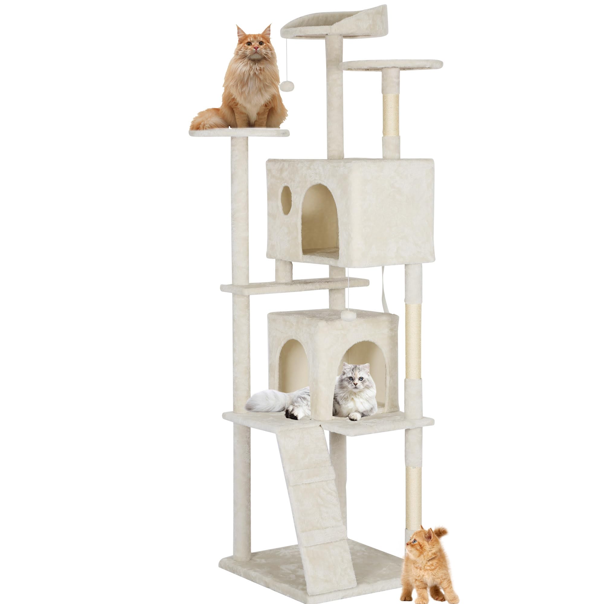 Bestpet 81In Cat Tree Tower For Indoor Cats,Multi-Level Cat Furniture Activity Center With Cat Scratching Posts Stand House Cat 