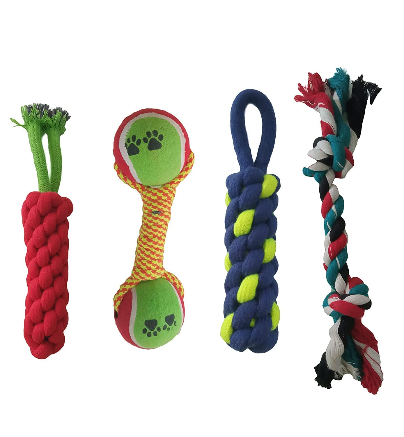 Rvpaws Puppy Chew Teething Rope Toys Set Of 4 Durable Cotton Dog Toys For Playing And Teeth Cleaning Training Toy Toys