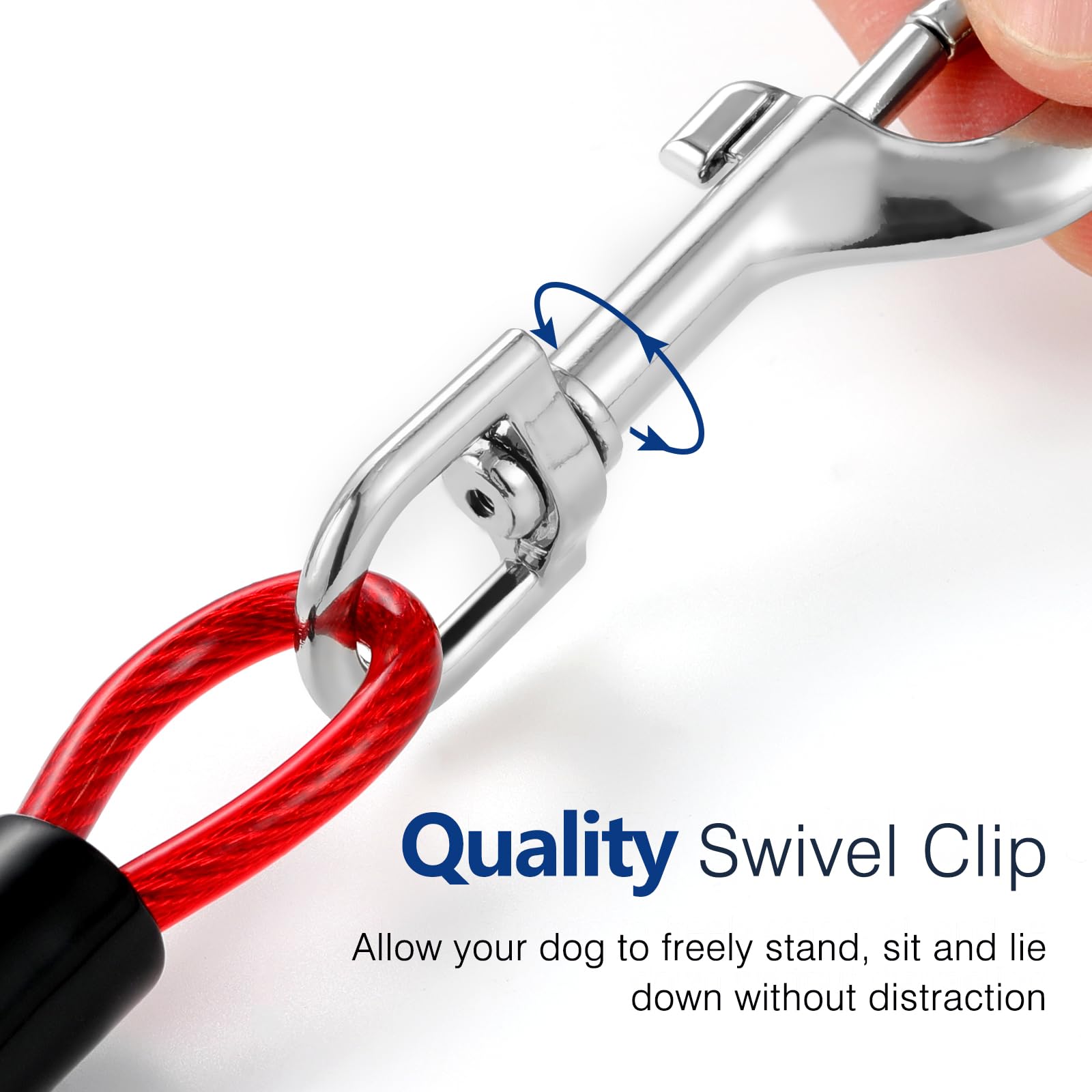 Pawaboo Dogseatbelt, Chew-Proof Leash Extender, Coated Steel Rope Restraint Car Safety Seat Belt Clip Strap, 360 Rotation Hook H