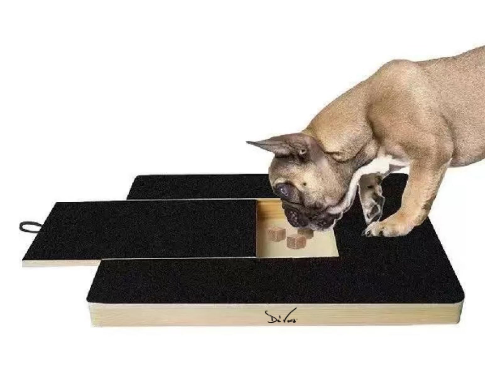 Dog Nail Scratch Board - with Treat Draw- Dog Scratch Pad for Nails - Durable Wooden Nail Filing Board with Treat Drawer