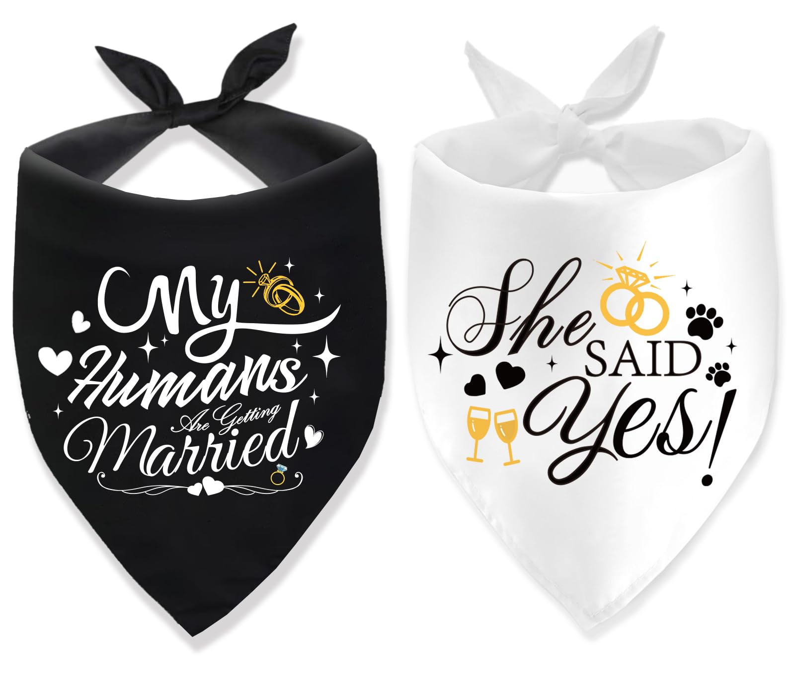 2 Pack Engagement Gifts For Couples My Humans Are Getting Married Dog Bandanas She Said Yes Dog Bandanas For Wedding Bridal Show
