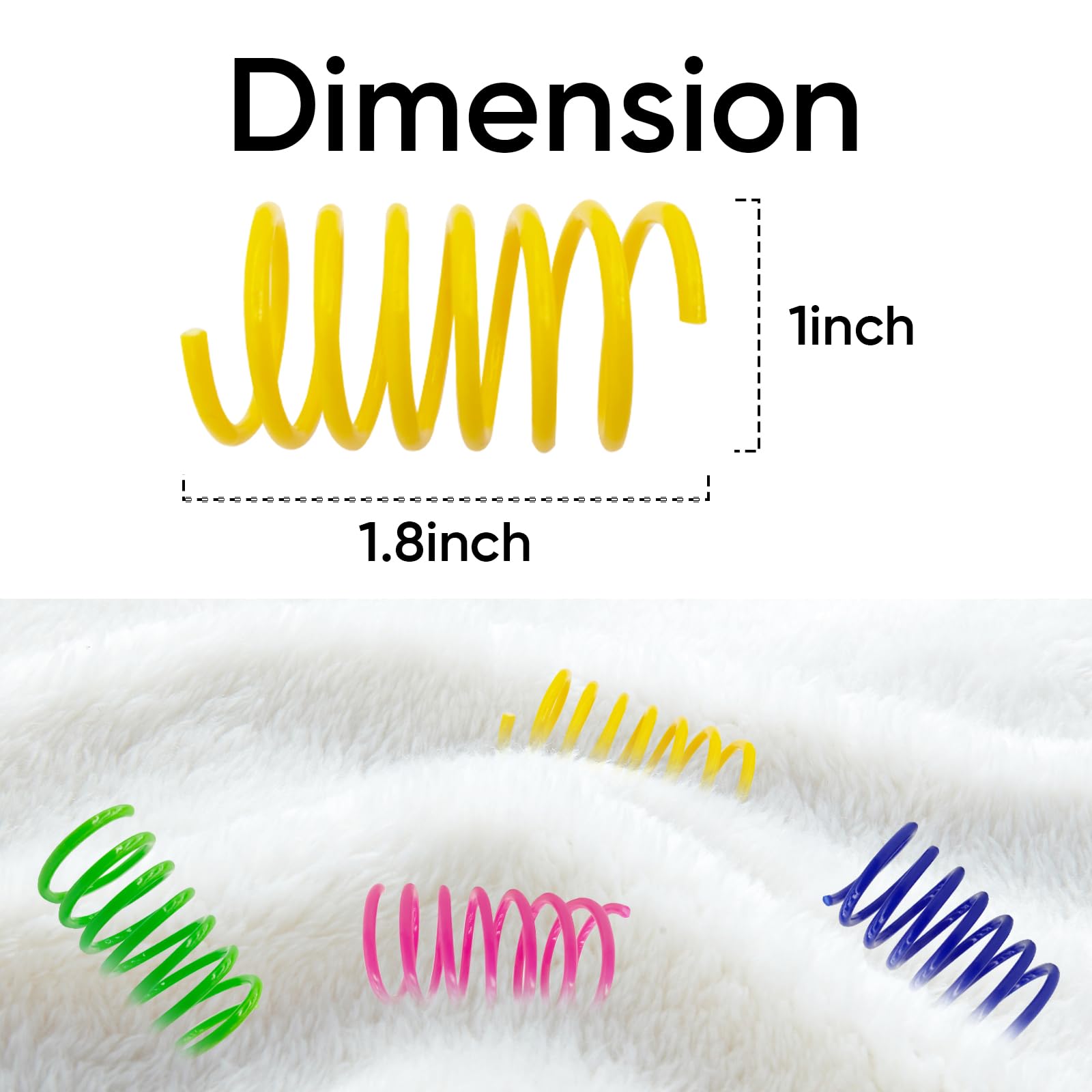 AGYM Cat Spring Toys 90 Packs for Indoor Cats, Durable Plastic Spring Coils Attract Cats to Swat, Bite, Hunt, Interactive Spring