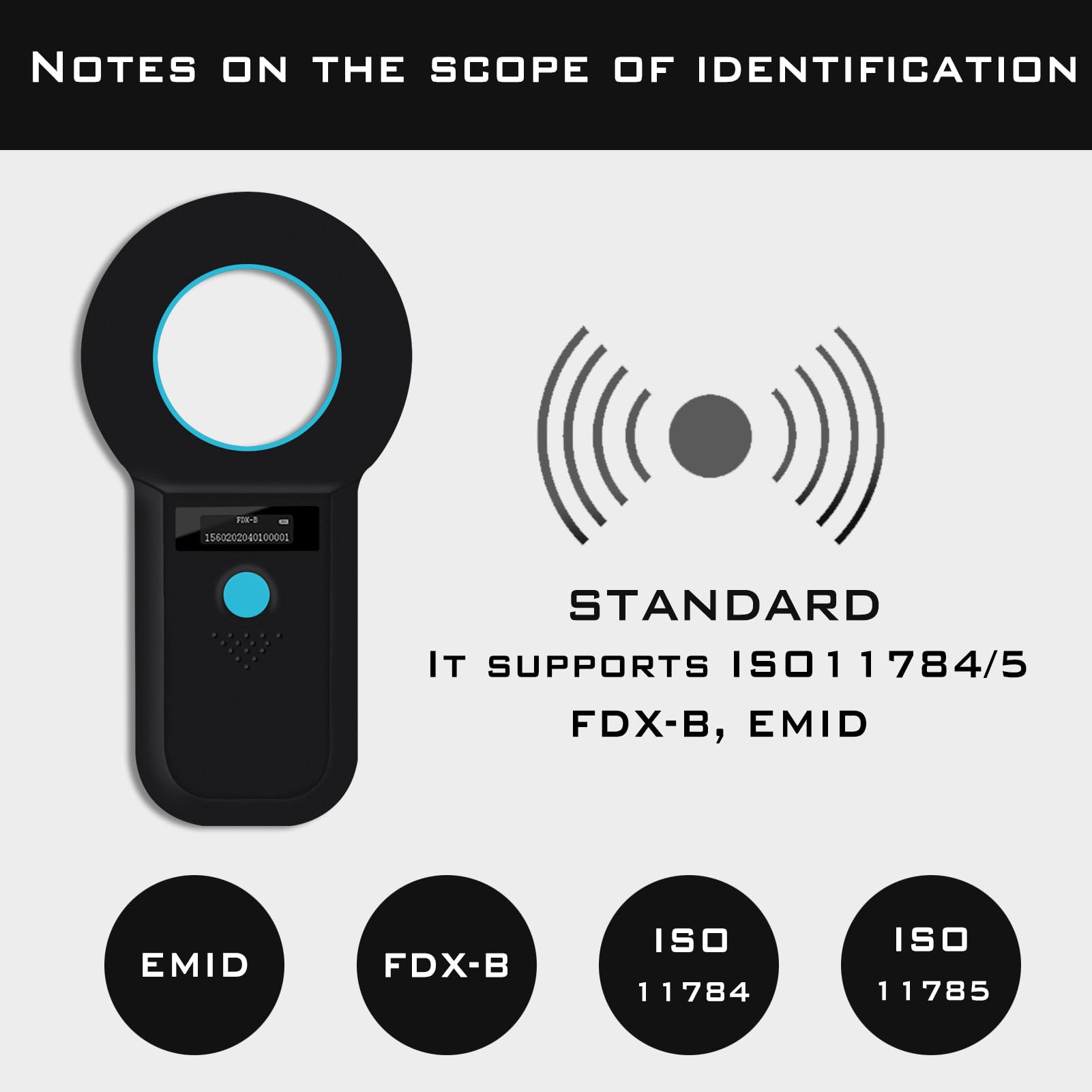 Smoostart Bluetooth Microchip Scanner - 1000 Records, Huge Data Storage, PC & Mobile Upload, FDX-B/EMID Compatible, Enhanced Speed & Distance
