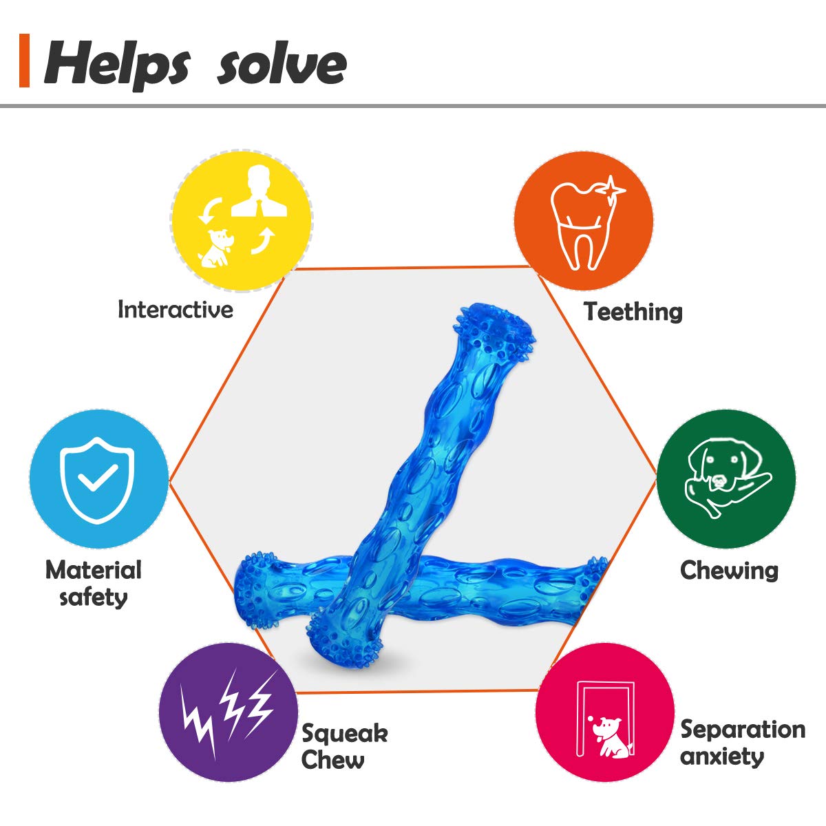 Znoka Tpr Squeak Dog Chew Bone Toy, Bite Resistant Durable Tough Rubber Non-Toxic Tooth Cleaning Toy For Aggressive Chewer, Floating & Suitable For Pool Use