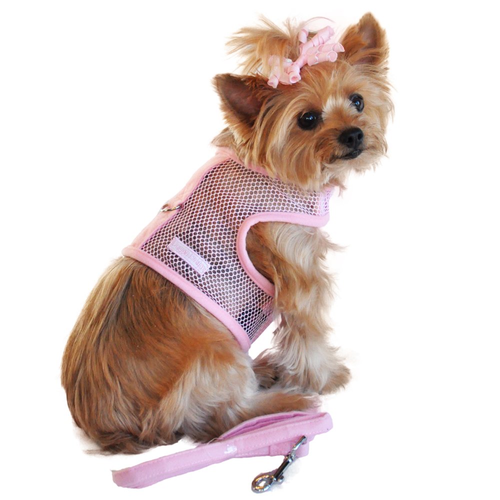 Doggie Design Pink Cool Mesh Dog Harness With Leash - X-Small