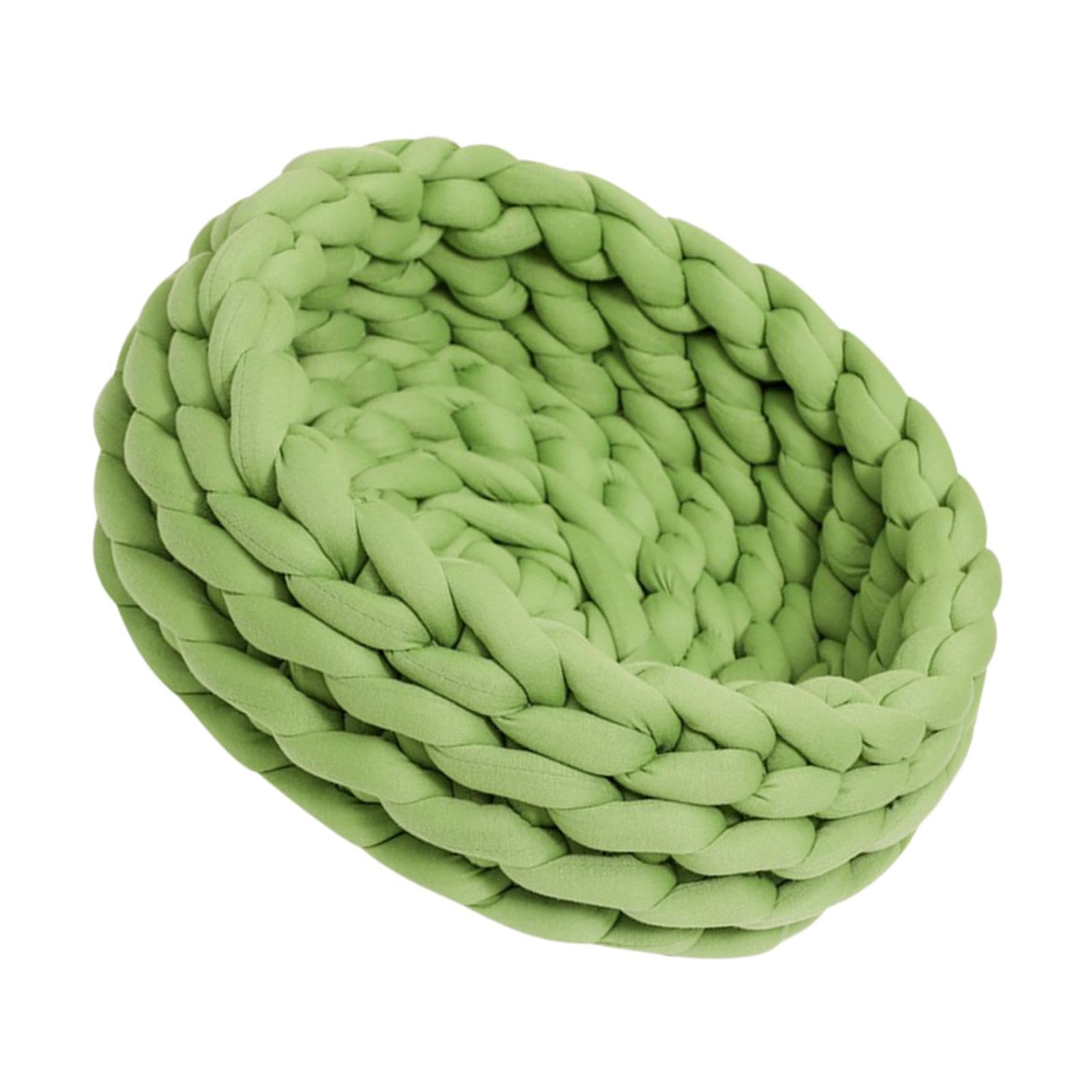 APIRILY Cotton Knitted Cat Bed Basket Warm Small Dog Bed Soft Pet Bed for Small Pets Green 40cm | Pet Supplies | Cat Supplies | 