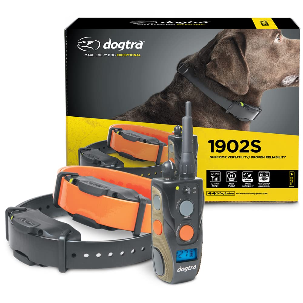 Dogtra 1902S Ergonomic 3/4-Mile Ipx9K Waterproof High-Output 2-Dog Remote Dog Training E-Collar