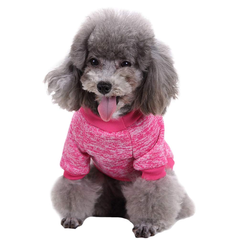Chborless Pet Dog Classic Knitwear Sweater Warm Winter Puppy Pet Coat Soft Sweater Clothing For Small Dogs (S, Rose)