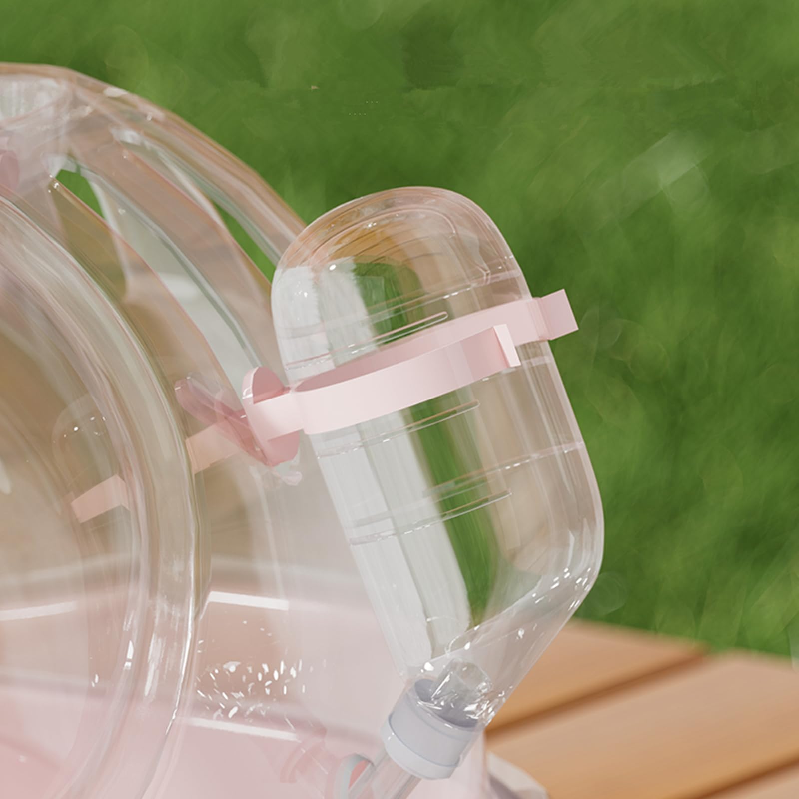 Misyue Small Pink Animal Carrier Cage with Water Bottle - Portable Hamster Travel Case for Gerbils, Mice, and Dwarf Hamsters