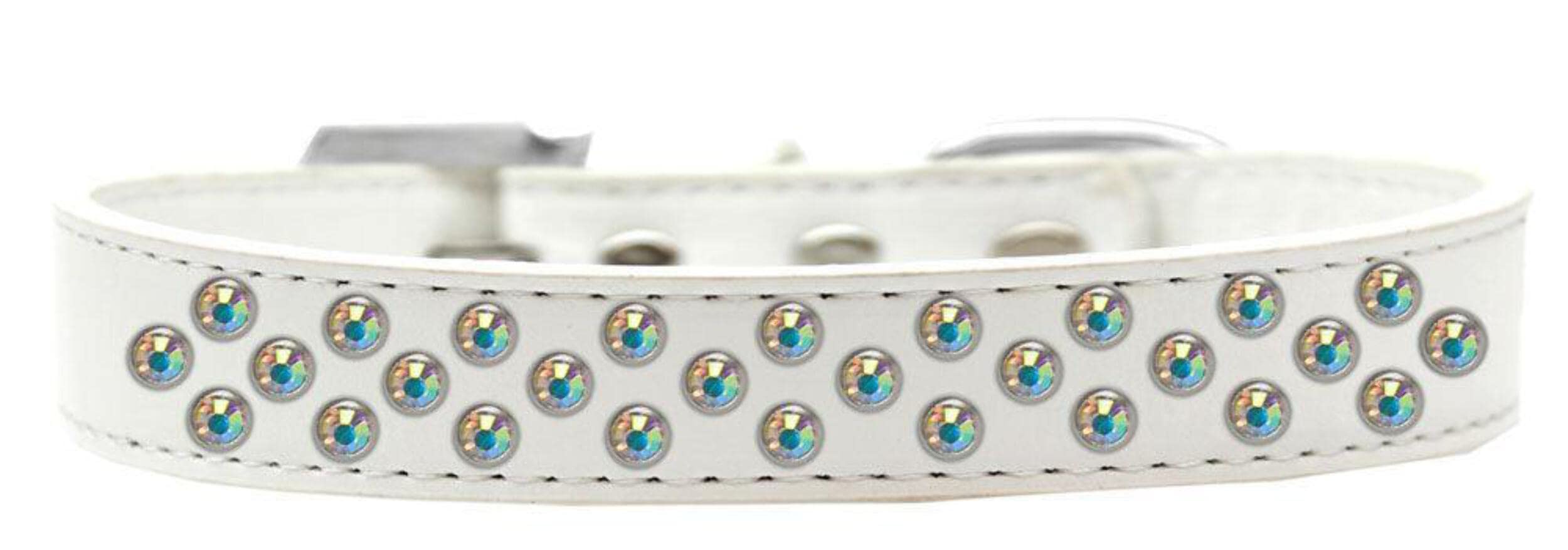 Mirage Pet Products Sprinkles Dog Collar with AB Crystals, Size 18, Red