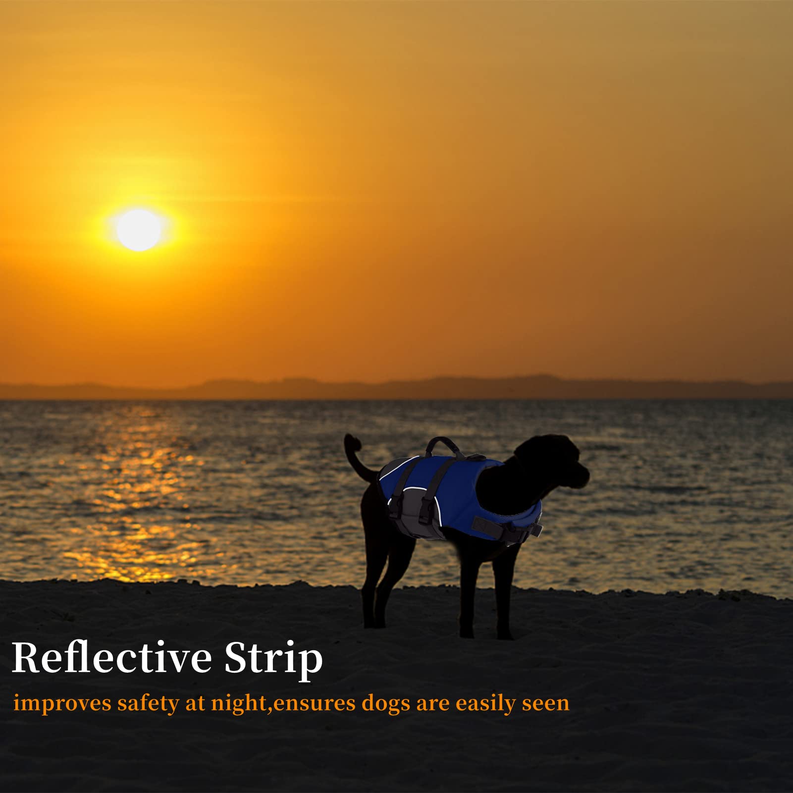 Mklhgty Dog Life Jacket, Reflective Adjustable Dog Life Vest With Rescue Handle For Swimming And Boating, Ripstop Pet Safety Lif